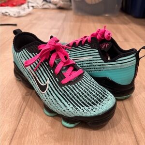 Nike Teal and Pink Sneakers with Knit Design